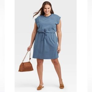 A New Day Sleeveless Extended Shoulder A-line Dress
